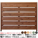 枠付きフェンス:横板C(隙間15ミリ)◇国産杉【3方枠】幅21〜200cm×高さ70.6cm+ゴム脚1cm×奥行5.2cm●ゴム脚付け加工ありボーダーフェンス ...
