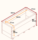 スクエア プランター長方形「特大」（1.5段）幅880mm×奥行375mm×高さ295mmプランター単体/プランター＋専用脚セット木製プランター 大型 屋外 家庭菜園 園芸用品 野菜 おしゃれ 鉢 カバー ウッドプランター 日本製 88cm 37.5cm 高さ29.5cm 3