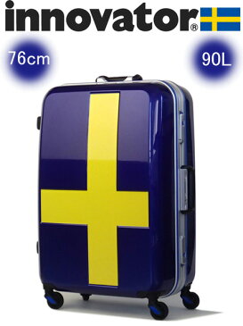 イノベーター スーツケース innovator ハードキャリー キャリーケース キャリーバック INV68 90L ブルー/イエロー（TSAロック ポリカーボネイト）