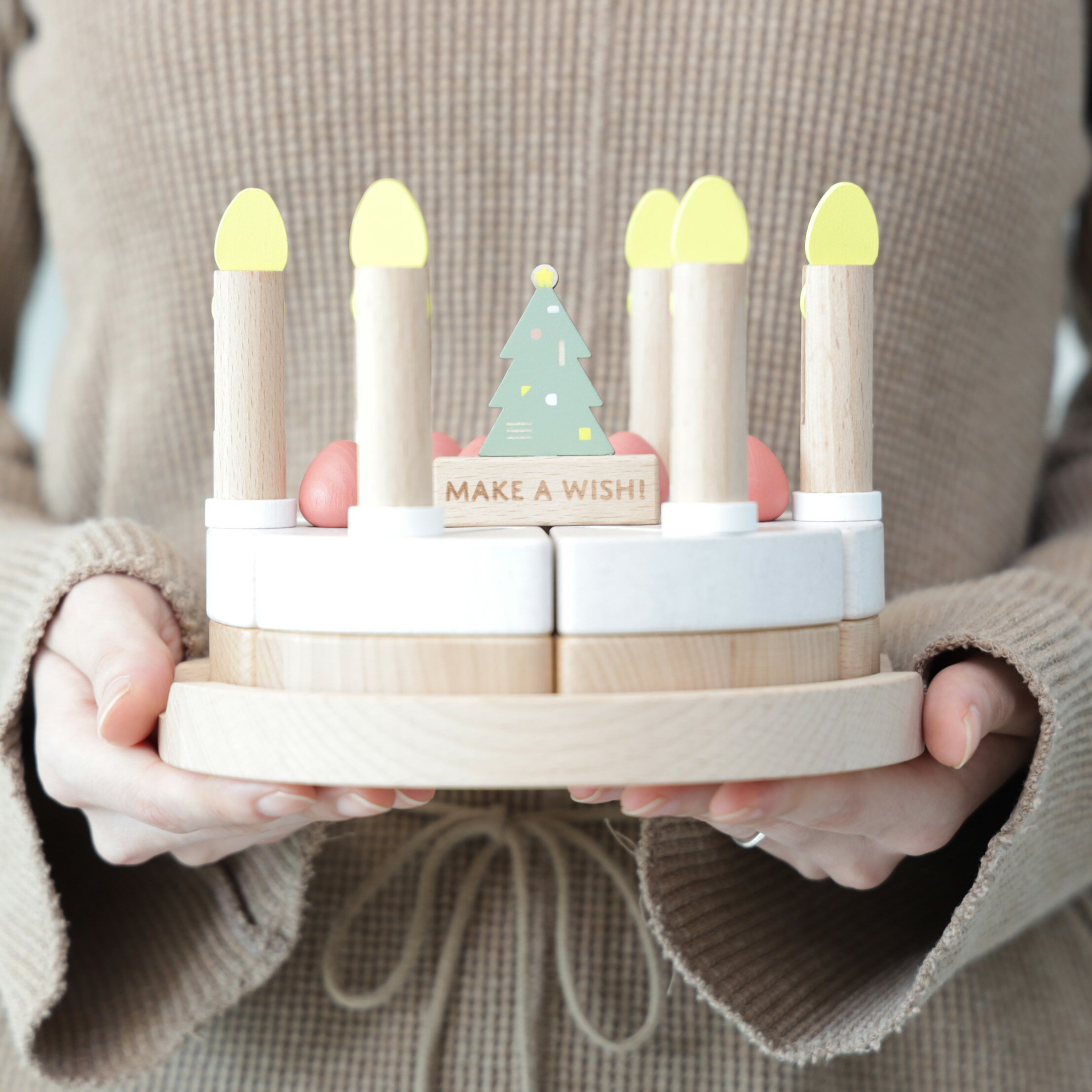 【限定クリスマスピック付】make a wish　メイク　ア　ウィッシュdou　木のおもちゃ