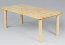 ブロック社 角テーブル単品120×60cmタイプ 【高さ 33?51cmから選択】 組立て式 分類 家具・テーブル（組み立て式） オススメ 2歳頃から 主材料 　無垢材(パイン・ブナ)、 木部表面はウレタン塗装 サイズ 横幅120 × 奥行き60 × 高さ33?51cm メーカー 日本　ブロック社 室内遊びを豊かにしていくためには、美的で機能的な空間構成と、自分のやりたい遊びをすぐに発見できるような遊びの配置、決まったものが決まったところにある秩序性などが大切です。また、空間構成がしっかりと作られていないと子どもが落ち着かなくなります。 そのような子どもの心理を考えた上で、空間構成のために工夫した家具類やごっこ遊びのコーナー作りなどを設定することが必要ですが、ご紹介するブロック社の家具シリーズは保育の空間構成をする上でウッドワーロックが考えるベストなシリーズです。 おおよそ2?5歳前後の子どもが座る椅子(別売)に合う高さの一辺が120×60cmの長方形型保育用テーブルです。丸脚で安定性が良く、組立ても4ヵ所に足をねじ込むだけなので数分で完成します。 幼稚園・保育園での使用を前提につくられており、ムク材を使用することで耐久性に優れています。また、大きなカーブで面取りがされているので手触りもよく、表面は水や汚れに強いウレタン塗装が施されています。 組合せ例 テーブル高さ 椅子の座高 2歳 33cm 18cm 3?4歳 35cm 20?23cm 4歳 43cm 26cm 5歳 51cm 29cm 組合せの参考例を参照して頂き、年齢に合うものをお選びください。 ＊座高とは床から座面の上までのサイズです 保育室に最適な他の机やイス 　 モンテッソーリ、シュタイナー系の保育園、幼稚園様などでも数多くご利用いただいております。また、インスタなどでも数多くご紹介いただいております人気のお品物です。 ■ご了承くださいませ ・メーカー直送品のため、発送にお時間がかかる場合がこざいます(特に年末年始、年度末はお早めにご注文下さい)。 ※2019年12月より、配送会社の規約により大型家具の個人様宅への配送がお受けできなくなりました。 大変申し訳ございませんが、ご了承くださいます様、お願い致します。 尚、個人様向けのブロック社家具もございます。下記ページにてご覧くださいませ。 【個人様向けブロック社家具】 新規園の導入や環境設定による大量発注も対応しております(当店では日本全国の保育園・幼稚園様などにご導入頂いております)。お近く(都内近郊)の保育園・幼稚園様には、台数によって直接、当店から組立てと環境設定にお伺いするサービスもございますので、お気軽にお問い合わせくださいませ。
