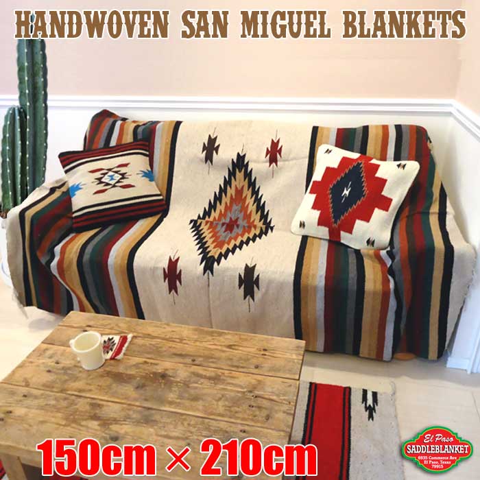 エルパソ ブランケット エルパソ サドルブランケット El Paso SADDLE BLANKET サンミゲル ブランケット 150cm×210cm ネイティブ柄 ラグ キャンプ サウスウエストスタイル