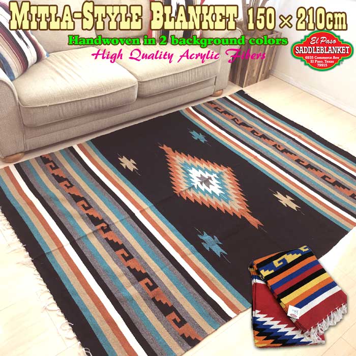 ̵ۥѥ ɥ֥󥱥å El Paso SADDLEBLANKET ͥƥ 饰  ȥ ߥȥ ֥󥱥å 150cm210cmʥ֥å åɡ2顼