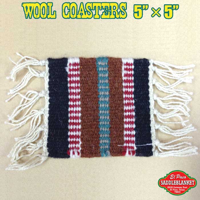 【追跡可能メール便送料無料】エルパソ サドルブランケット 手織り ネイティブ柄 ウール コースター (A柄)