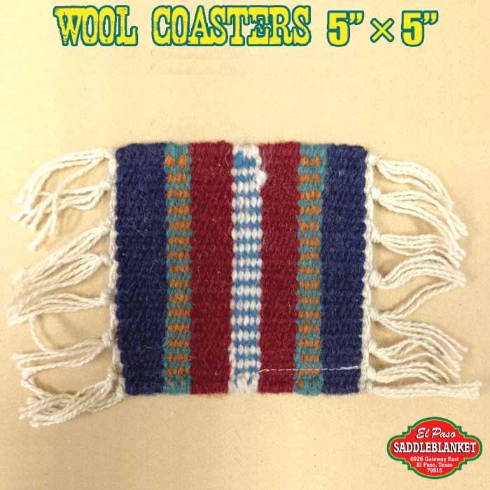 【追跡可能メール便送料無料】エルパソ サドルブランケット 手織り ネイティブ柄 ウール コースター (S柄)