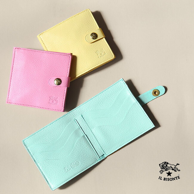 ◇【国内正規販売店】[54222305740] IL BISONTE(イルビゾンテ) スナップボタン2つ折り財布/2022SPRING S..