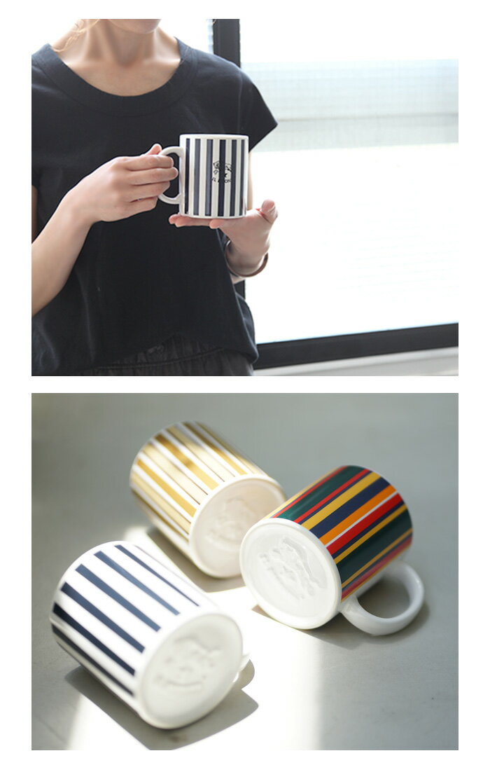 ☆【国内正規販売店】(5432404198)IL BISONTE(イルビゾンテ)stripe mug/ストライプ マグカップ【メール便対象外】OH