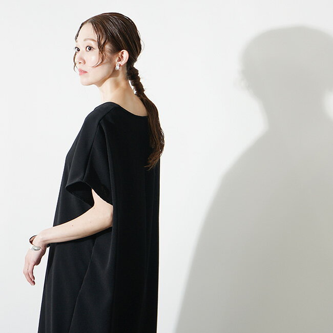 ロングワンピース 丹後ちりめん カフタンワンピース ポリエステル100 Sma Chiriopcd レディース ワンピース ちりめんワンピース 日本製 家庭洗濯可 マキシ丈 涼しい フレンチスリーブ 京都 ロング丈 夏 和風 Sma Chiriopcd Solamonat ソラモナ 丹後ちりめん