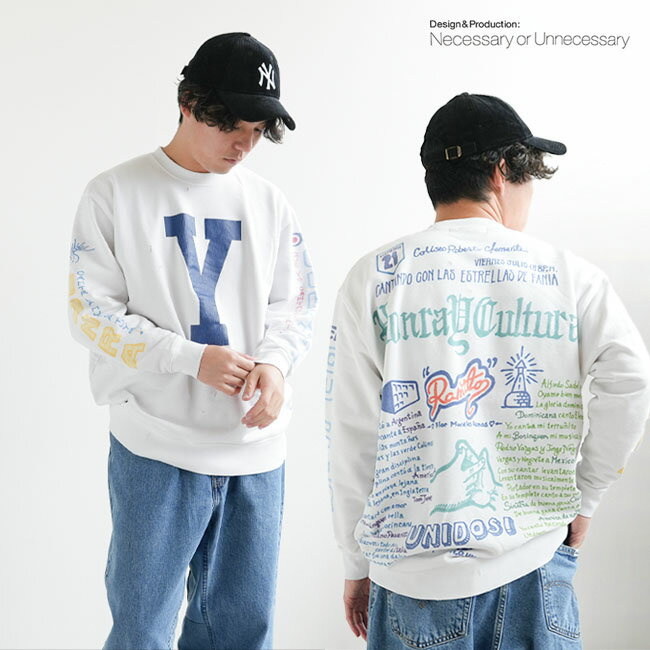 【50%OFF】[90011809]Necessary or Unnecessary/N.O.UN(ネセサリーオアアンネセサリー/ナウン) CREW SWEAT "Y"(クルーネックスウェット"Y")