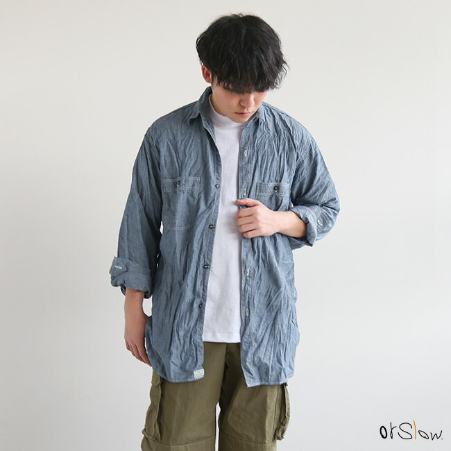 [03-V8070-84]orSlow(オアスロウ) VINTAGE FIT CHAMBRAY WORK SHIRT #CHAMBRAY