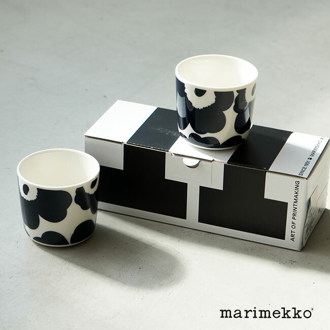 【SALE 50%OFF】【 国内正規販売店】[52239472277]marimekko(マリメッコ) Unikko コーヒーカップセット/ラテマグセット(ハンドルなし)/200ml [2412p]