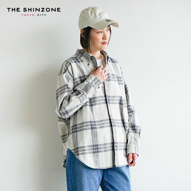 [24SMSBL02]THE SHINZONE(ザ シンゾーン) CHECK DADDY SHIRT チェックダディシャツ トップス チェック柄 オーバーサイズ オーバーシルエット
