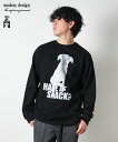 リー トレーナー メンズ [m-2310268]modem design(モデムデザイン) Big dog print long sleeve Tee ビッグドッグプリントロングスリーブTシャツ メンズ ロンT 長袖