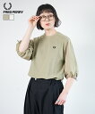 FRED PERRY(フレッドペリー) Gathered Sleeve Pique T-Shirt ギャザースリーブピケTシャツ