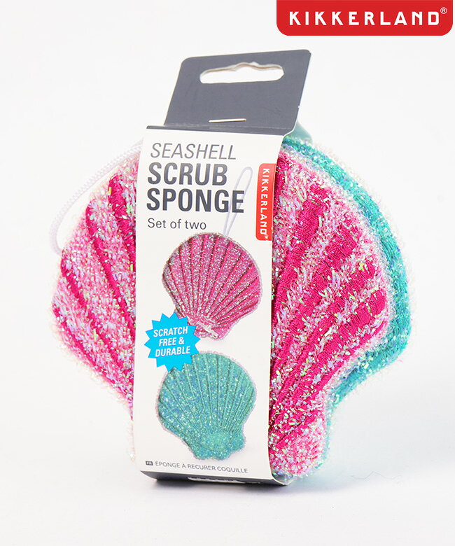 [KCU374]KIKKERLAND(キッカーランド) Seashell Scrub Sponges シーシェル スクラブスポンジ 貝殻のキッ..