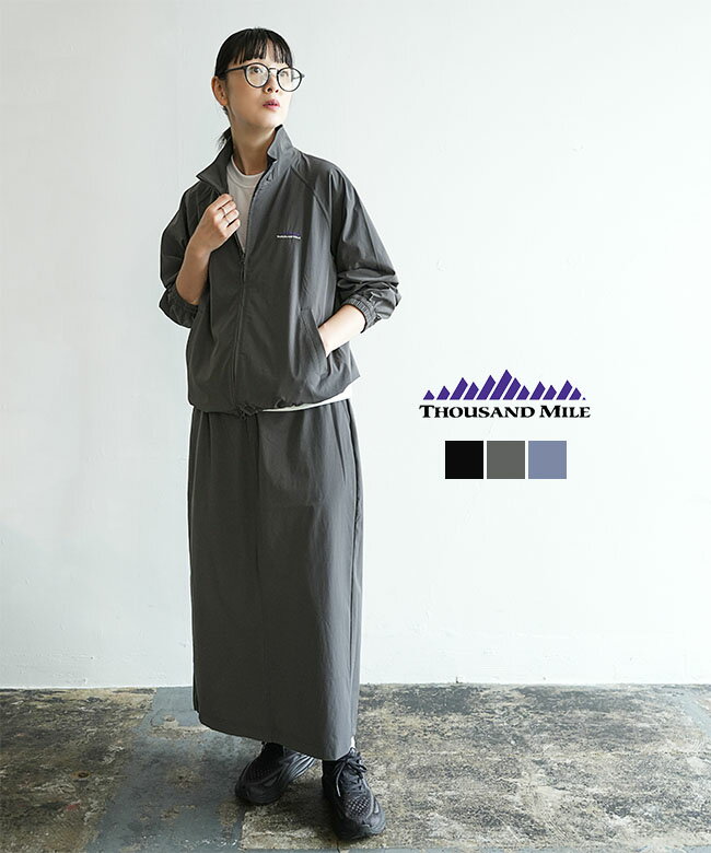 [TM252NP00022]【3点セット】THOUSAND MILE(サウザンドマイル) ジップブルゾン＆Tシャツ＆スカートセットアップ ZIP BLOUSON&T-SHIRT&SKIRT SET UPのサムネイル