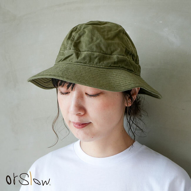 03--001-16A orSlow(オアスロウ) US ARMY HAT HERRINGBONE(ユーエスネイビーハット/ヘリンボーン)/帽子/バケハ/お出掛け/おでかけ/お出かけ