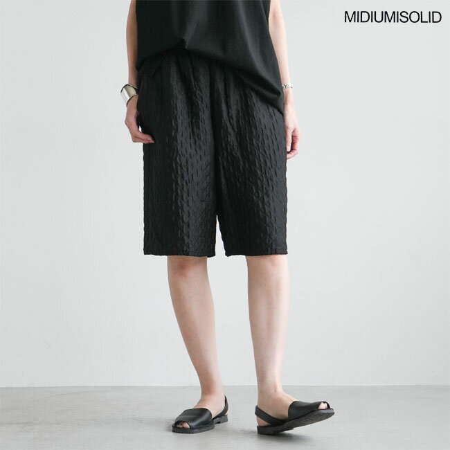 MIDIUMISOLID(ミディウミソリッド) jacquard quilt half PT(ジャカードキルトハーフパンツ)/半ズボン/ショートパンツ/レディース/ボトムス