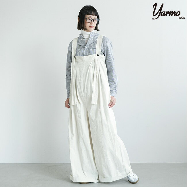 【50%OFF】[YAR-23AWP35]Yarmo(ヤーモ)Wide Leg Brace Trousers ワイドレッグブレーストラウザー サロペット レディース