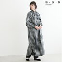 [2023-AW052]SI-HIRAI スーヒライ W STAND BLOUSE LONG ダブルスタンドカラーロング チェック柄