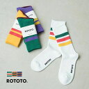 R1399 RoToTo(ロトト) FINE PILE STRIPED CREW SOCKS 【メール便対応可】