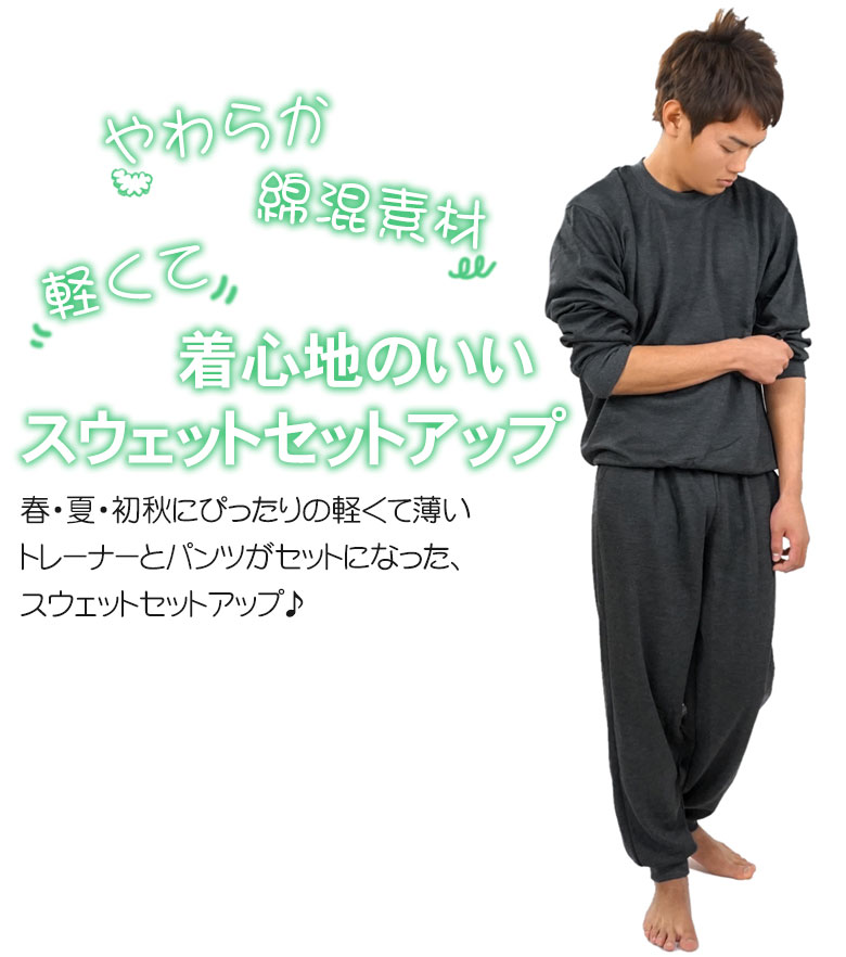 【セール】 送料無料 無地 長袖 スウェット セットアップ 部屋着 上下 セット 4L 5L 6L XXXL XXXXL XXXXXL (STYLAND/ステイランド) ルームウェア 男女兼用 メンズ レディース 大きい 大きいサイズ 薄手 黒 グレー トップス パンツ 春 夏 カップル ペア (035123k) あす楽