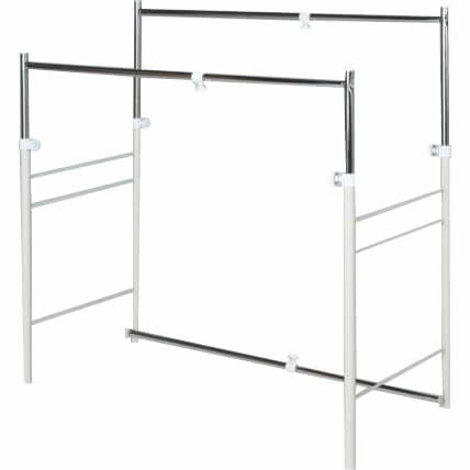 伸縮 ダブル ハンガーラック 低い 薄型 押入れ クローゼット 日本製 ( パイプハンガー コートハ ...