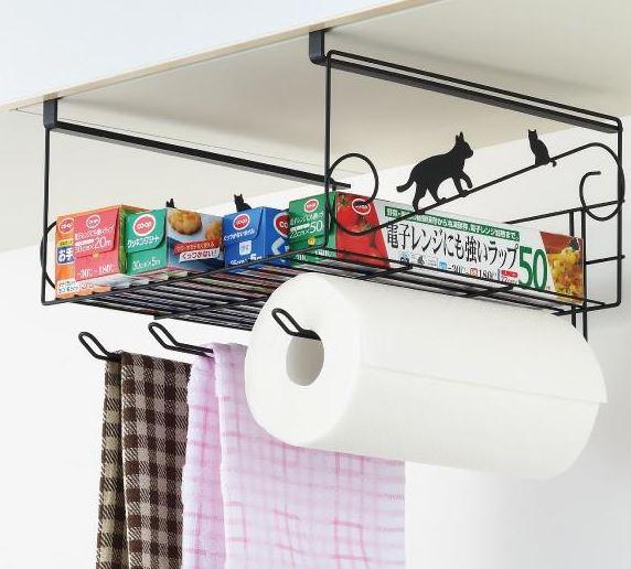 ラップホルダー ラップ 収納 吊り戸棚下 吊り戸棚 戸棚下 ラック キッチン 収納ラック 棚 吊り戸棚下収納ラック 吊り戸棚下収納 戸棚下ラック