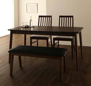 ダイニングテーブルセット 4人用 椅子 ベンチ おしゃれ 安い 北欧 食卓 4点 ( 机+チェア2+長椅子1 ) 幅150 デザイナーズ クール スタイリッシュ ミッドセンチュリー 引き出し 収納