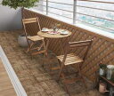 ガーデンテーブル + ガーデンチェア 椅子 セット 屋外 カフェ テラス ガーデン 庭 ベランダ バルコニー アジアン( 3点(テーブル+チェア2脚)丸テーブル幅60 )