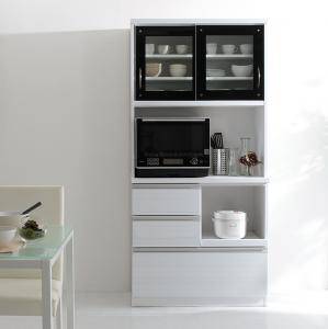 食器棚 おしゃれ 北欧 安い キッチン 収納 棚 ラック 大容量 カップボード ダイニングボード ( 約 幅90 奥行45 高さ190 ) ハイタイプ 日本製 ...