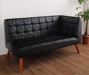 ソファー 2人掛け 2人用 ダイニングベンチ 食事 ダイニングチェア 椅子 おしゃれ 安い レザー 革 合皮 ( 片肘 左アーム ) 140cm ボックス ファ...