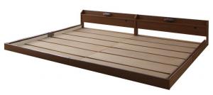 連結ベッド 幅200 キング ワイド 2人 3人 4人 家族 つなげる 2台 分割 ファミリー 親子 フレーム ローベッド ロータイプ フロア 低い ロングサイズ 宮 ヘッドボード 枕元 棚 携帯 メガネ リモコン 頭上 収納 照明 読書灯 ライト コンセント スマホ 充電 ヴィンテージ モダン