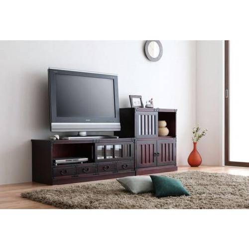 テレビ台 箪笥 たんす タンス 完成品 和 和風 民芸調 家具 いずれか一品ダーク ブラウン 茶色 [3]