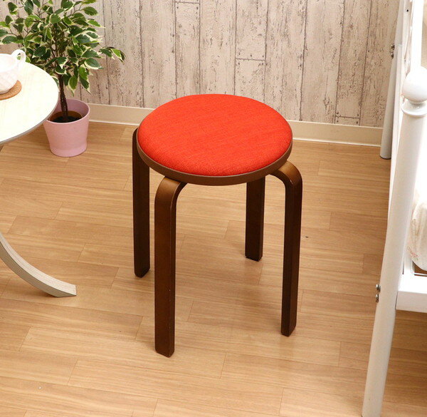椅子 スツール 低い いす おしゃれ 北欧 木製 アンティーク 安い チェア チェアー 腰掛け シンプル レッド×ブラウン 幅32 奥行32 高さ47 座面高4...