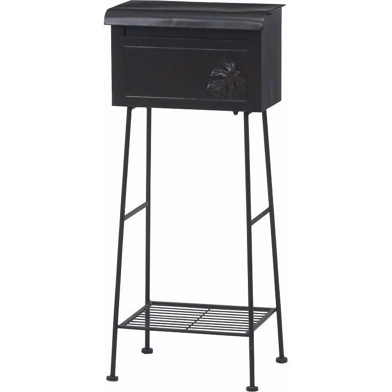 郵便ポスト ポスト 郵便受け 玄関 設置 屋外用 おしゃれ 置き型 スタンド スタンド型 自立 縦型 北欧 アンティーク 北欧 アメリカン ブラウン 幅43 奥...