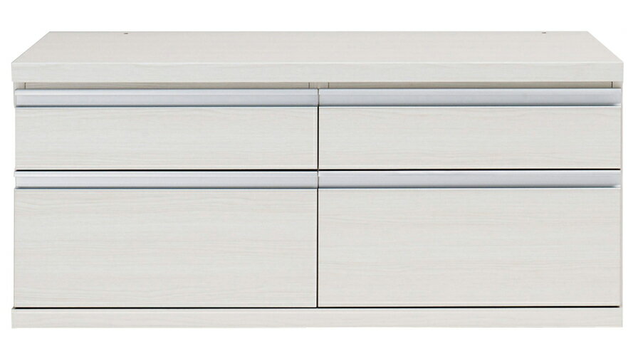 完成品 国産 日本製 タンス チェスト ローチェスト 【 幅110 ×高さ48 cm】 ホワイト 白【 チェスト キャビネット 引き出し 収納 リビング タンス...