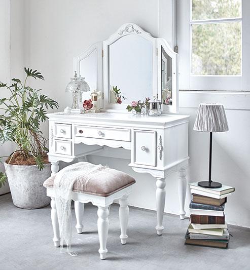 ドレッサー 3面 椅子 セット テーブル 化粧台 コスメ 鏡台 机 収納 姿見 コンパクト ミニ 北欧 アンティーク かわいい 姫系 ジュエリー アクセサリー ...