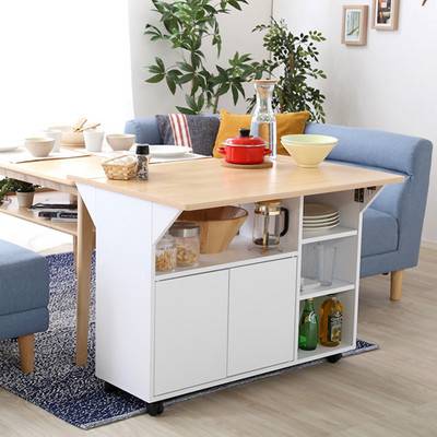 あす楽 ダイニングテーブル 2人用 キッチンカウンター デスク バタフライ ワゴン 作業台 調理台 おしゃれ 北欧 伸長式 伸縮式 伸びる 折りたたみ 収納 コ...