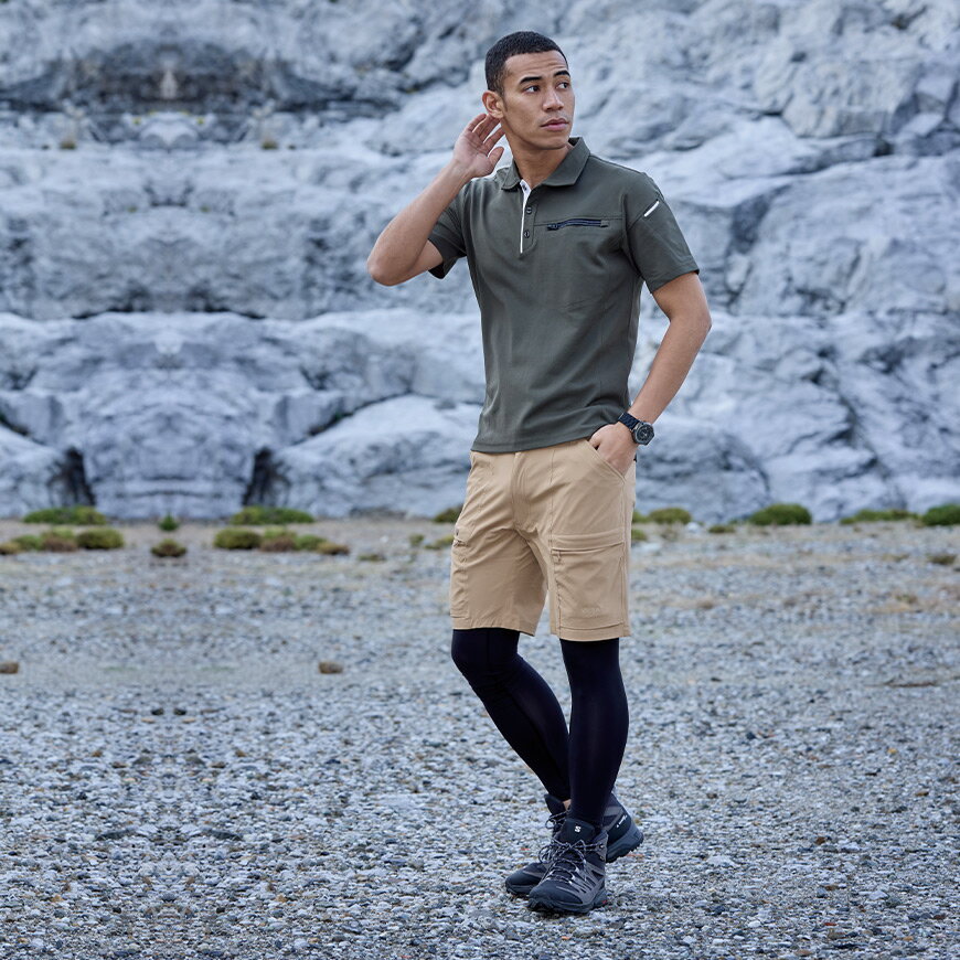 VILEA 6184 フェイクレイヤードハーフパンツ [ ヴィレア 村上被服 作業服 半ズボン コンプレション付き 熱中症対策 猛暑対策 日焼け対策 ]