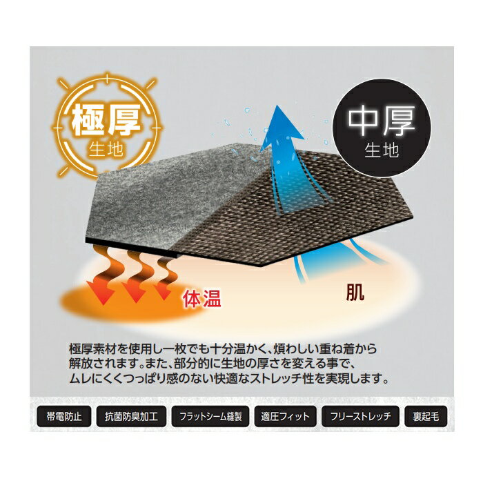 EVENRIVER イーブンリバー インナー GTZ06 タートルネック コンプレッション ( 極厚生地 ) 秋冬 M 〜 5L | 裏起毛 帯電防止 抗菌 防臭 ストレッチ 大きいサイズ メンズ ブラック 黒 カモフラ 迷彩 M L LL 3L 4L 5L