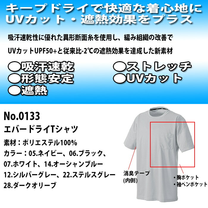 [メール便-送料無料] SHINMEN シンメン ニット 0133 半袖 Tシャツ 5L 春夏 | 作業 現場 工事 屋外 仕事 ワークウェア