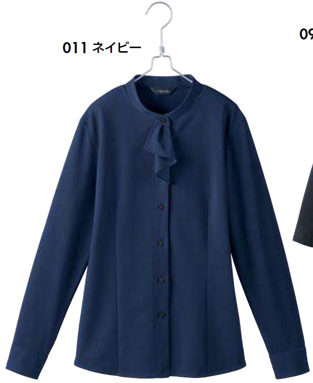 AITOZ アイトス634221 長袖スタンドカラーフリルブラウス 5 7 9 11 13 15 17 19 21 23 ワークウェア 作..