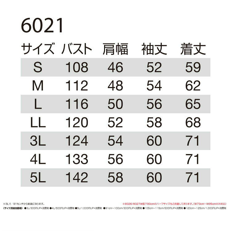 BURTLE バートル6021 長袖ブルゾン 5L オールシーズン対応　上下あり ワークウェア 作業着 作業服 セール中！！ work-s01-10001987 ワークエス サンプル画像3