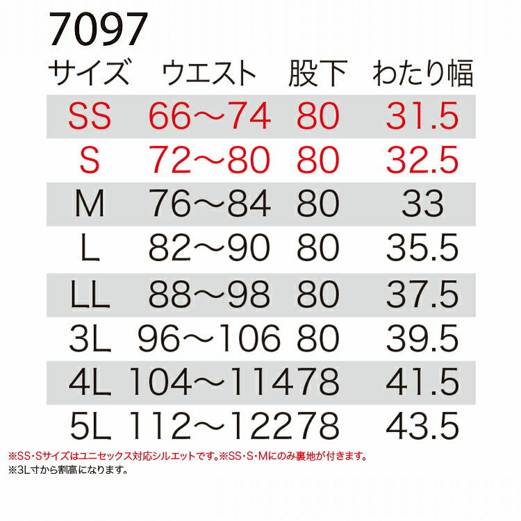 BURTLE バートル7097 ユニセックスパ...の紹介画像3
