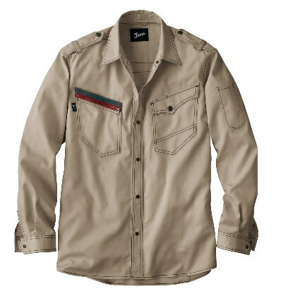 インパクトライン長袖シャツ厚地S-5L51704綿高率混秋冬作業服　自重堂