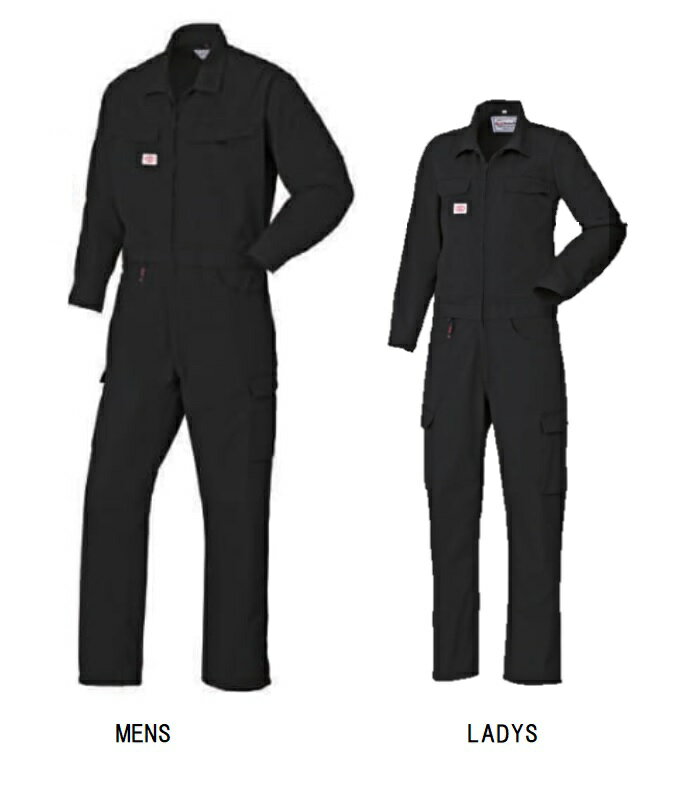 私はトイレが早い　6950 腰割れ式つなぎ服 メンズS-5L　レディス7号-13号 全3色 ポリエステル65%綿35%2..