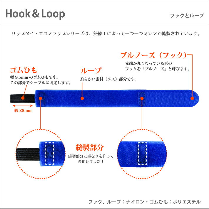 リップタイ ゴムひもエコノラップ M279mm10本パック 《幅19mm×長さ279mm》 3