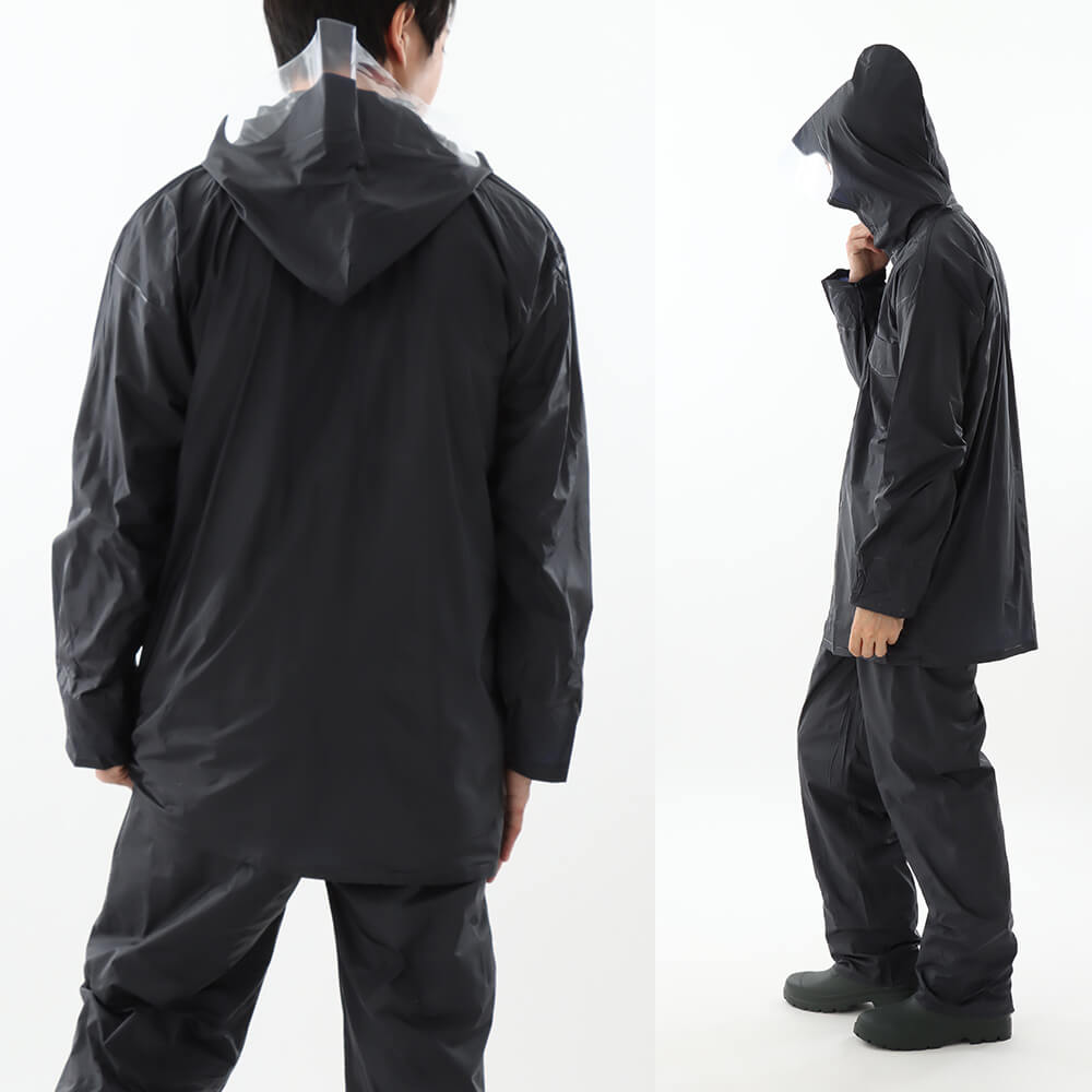 レインウェア 上下 作業 安い シンプル メンズ 合羽 PVC 作業用 激安 カッパ 作業 工事 農作業仕事 通勤 通学 雨具 定番 シンプル 1800 レインワーク