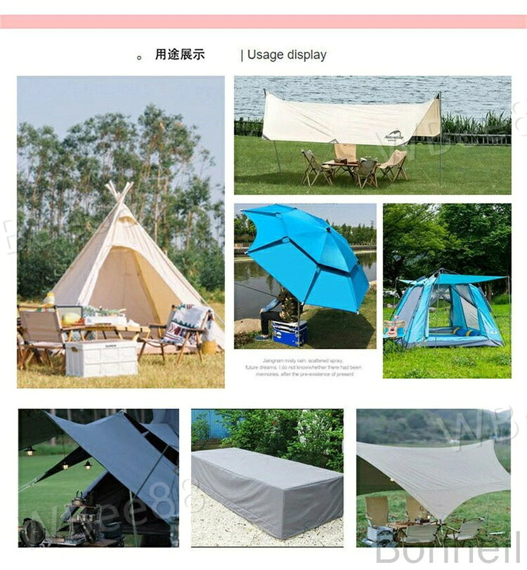 WBee88の撥水オックス防水布 天幕テント用 170cm幅 日除け雨よけ アウトドア用生地 はっ水加工 テーブルクロス エプロン クッションカバー カーーテン バッグ 入園入学グッズ 撥水オックスフォード 無地生地 DIYクラフト キャンプ用品 防水シート 屋外用生地 カット販売 防炎加工 紫｜アングル2